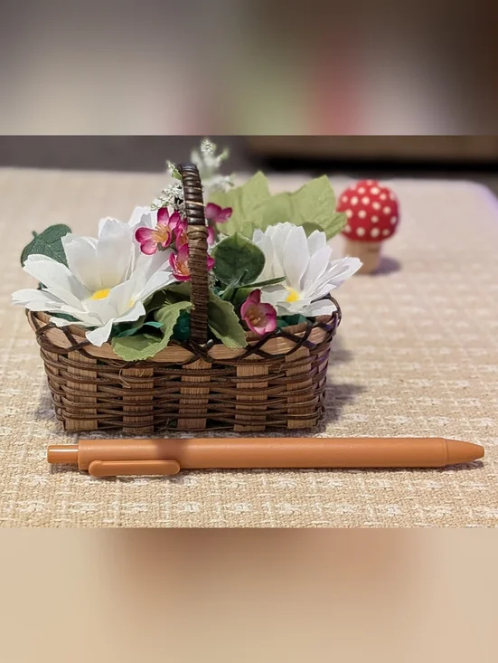 Handmade Little Artificial Flower Basket - Picture 4 of 5
